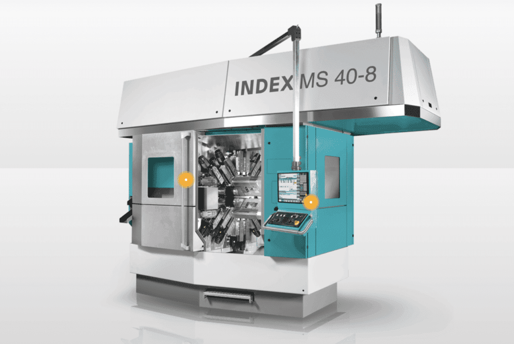 I Index MS40-8, som har åtta spindlar, kan avancerade detaljer med mycket komplexa geometrier bearbetas. Foto: Index–Traub